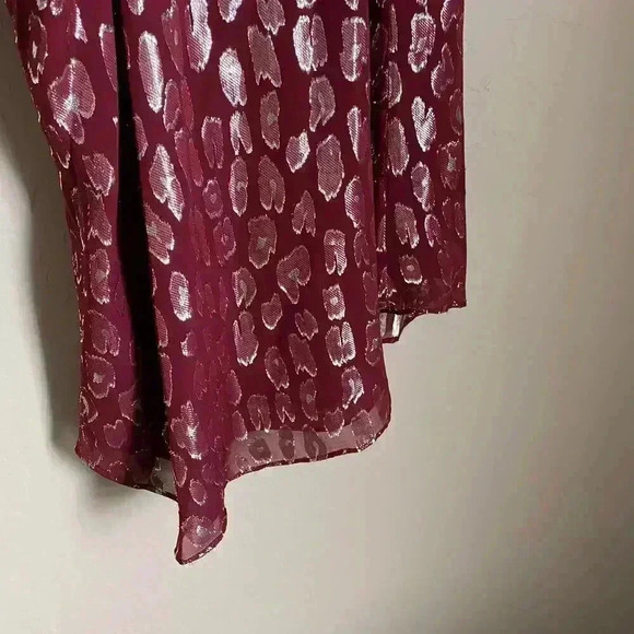 Veronica Beard Benton Top Ruffles One Shoulder Red/Silver‎ Size 8 - Picture 15 of 16